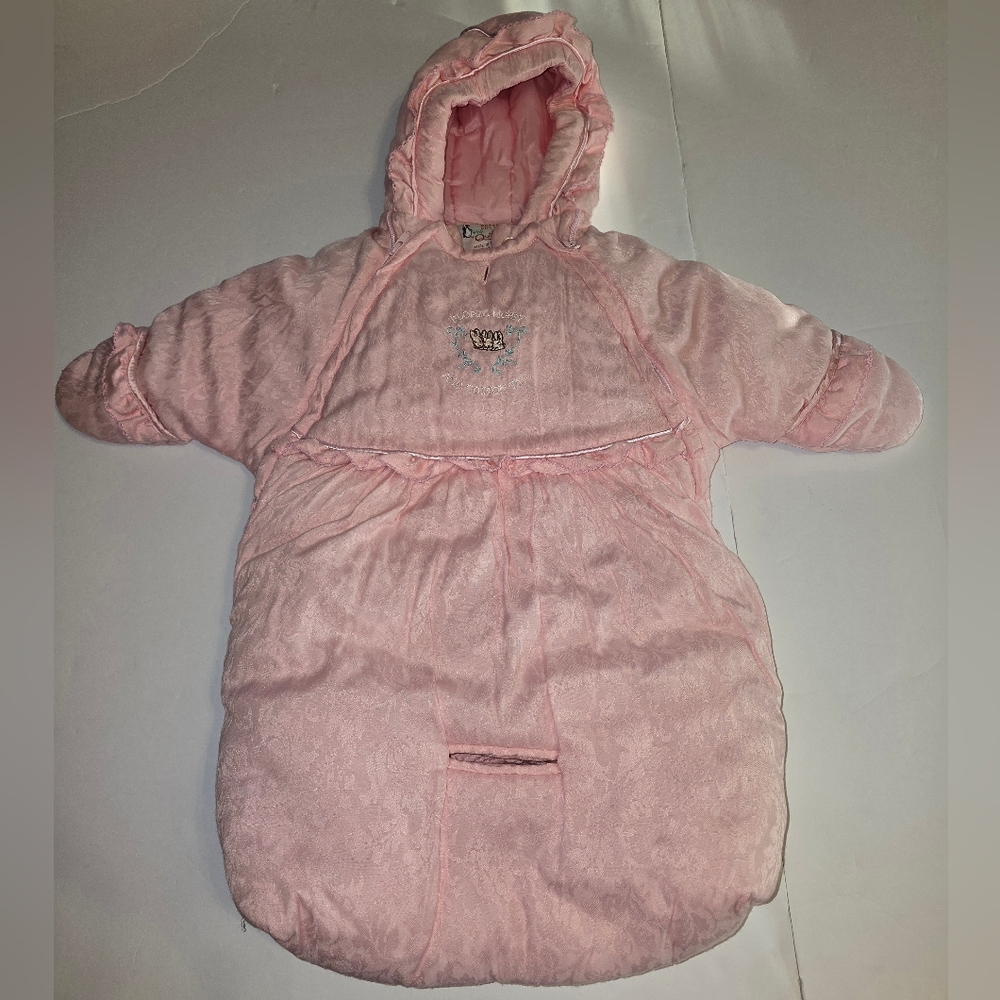 Vintage Quiltex NWT Pink Baby Snowsuit Winter Clean Infant Adorable Size 3-6 M - Picture 2 of 11